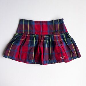 Hollister Plaid Red & Blue Miniskirt